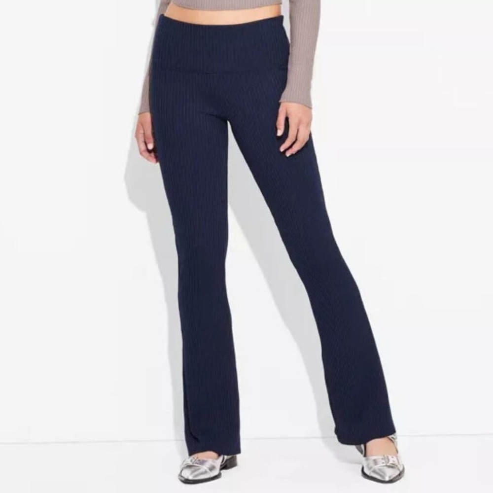 Navy Fold Over Pants